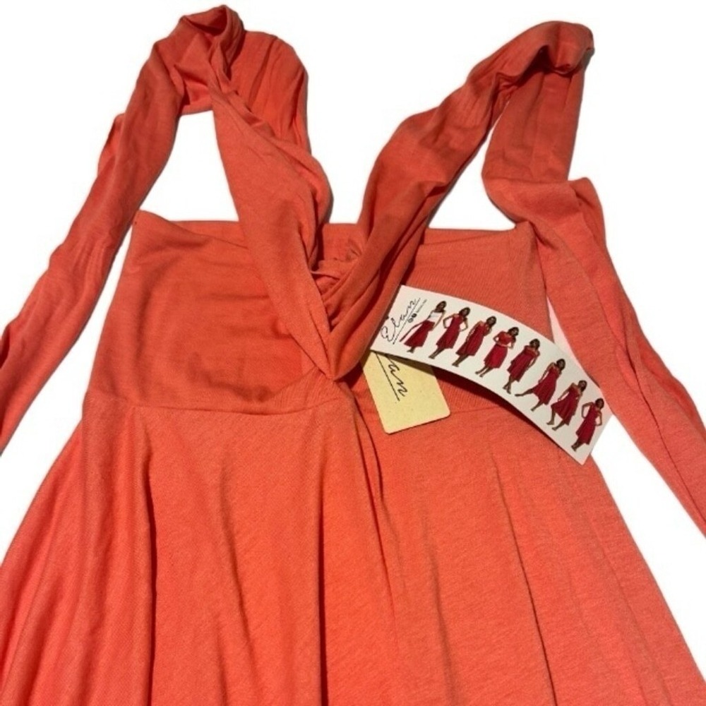 Elan Orange Convertible Wrap Maxi Dress S/P Made in USA - Picture 3 of 7
